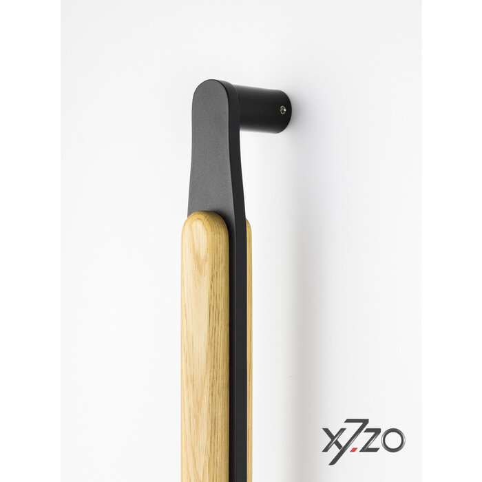 X7.ZO Single door handle Z17 - Oak / black for glass, door or sauna - 450/480mm