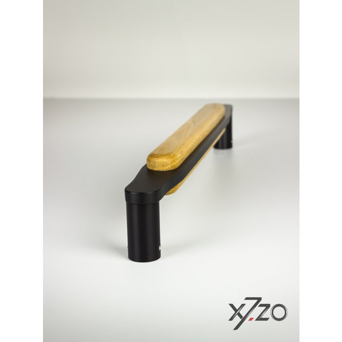 X7.ZO Poignée de porte simple Z17 - Chêne / noir pour verre, porte ou sauna - 450/480mm