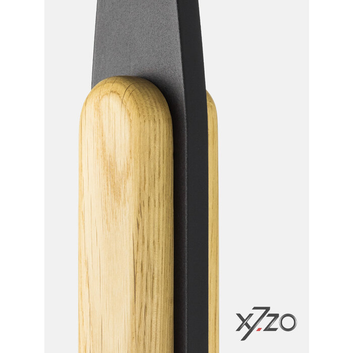 X7.ZO Poignée de porte simple Z17 - Chêne / noir pour verre, porte ou sauna - 450/480mm