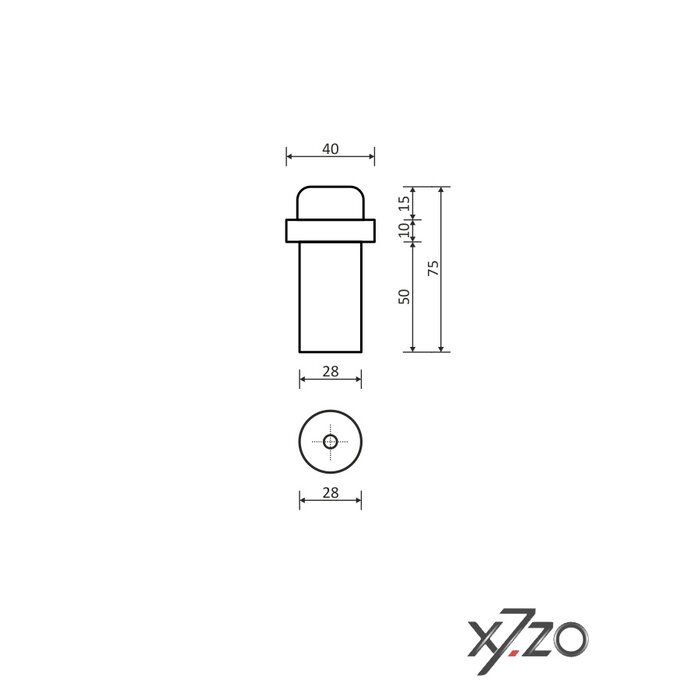 X7.ZO Poignée de porte simple Z17 - Chêne / noir pour verre, porte ou sauna - 450/480mm