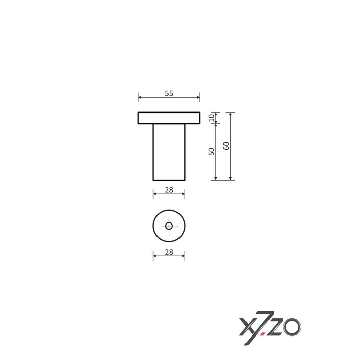 X7.ZO Poignée de porte design Z22 - Verre / Inox -300/500 mm