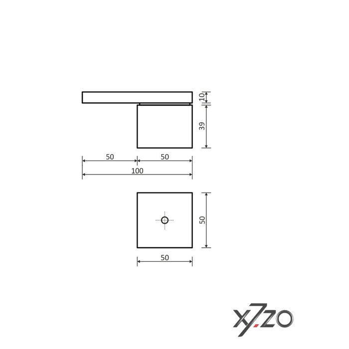 X7.ZO Single black design door handle Z32 made of solid stainless steel - 50/450/499
