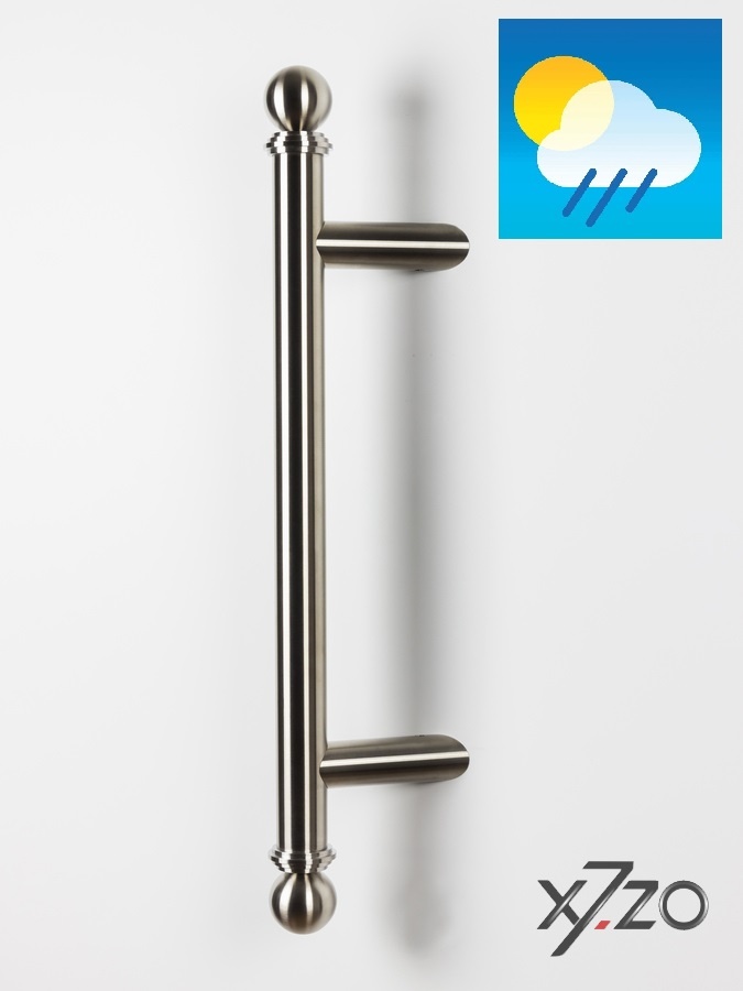 Are you looking for a door handle with a slanted base in stainless