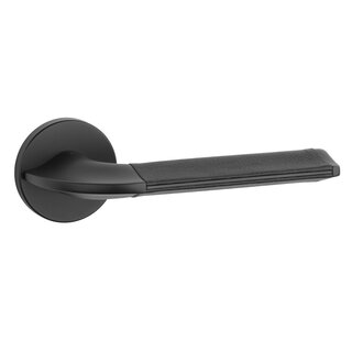 Aprile Black Aprile door handles DETAZIA - Black leather