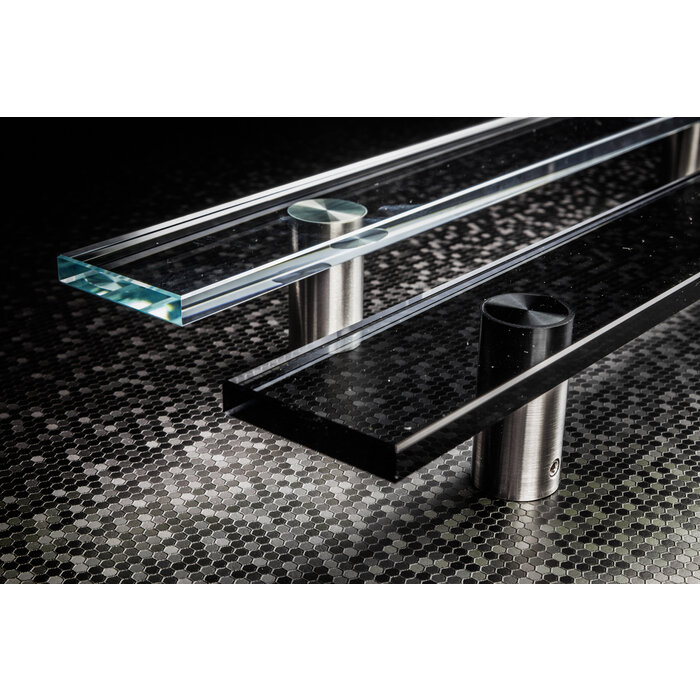 X7.ZO Design door handle Z21 - Glass anthracite / stainless steel -300/500 mm