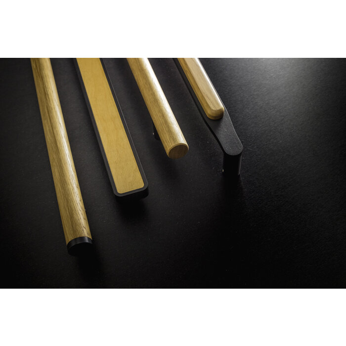 X7.ZO Single door handle Z12 - Oak / black for glass, door or sauna - 34/300/500mm