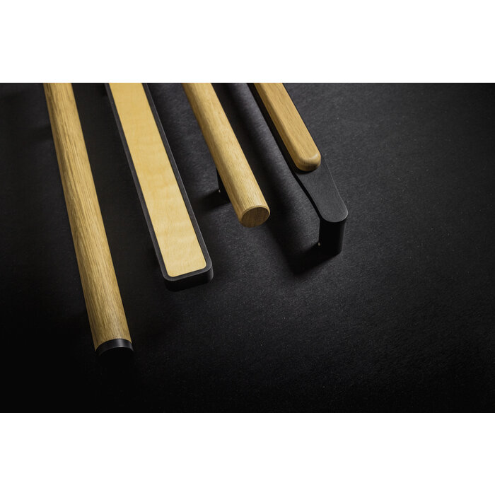 X7.ZO Single door handle Z25 - Oak/Black - 50/390/490 mm