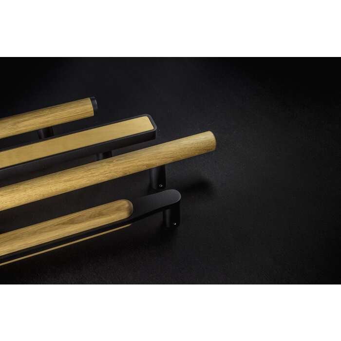 X7.ZO Einzeltürgriff Z11 34 – Eiche/Schwarz für Glas, Tür oder Sauna – 34/300/500 mm