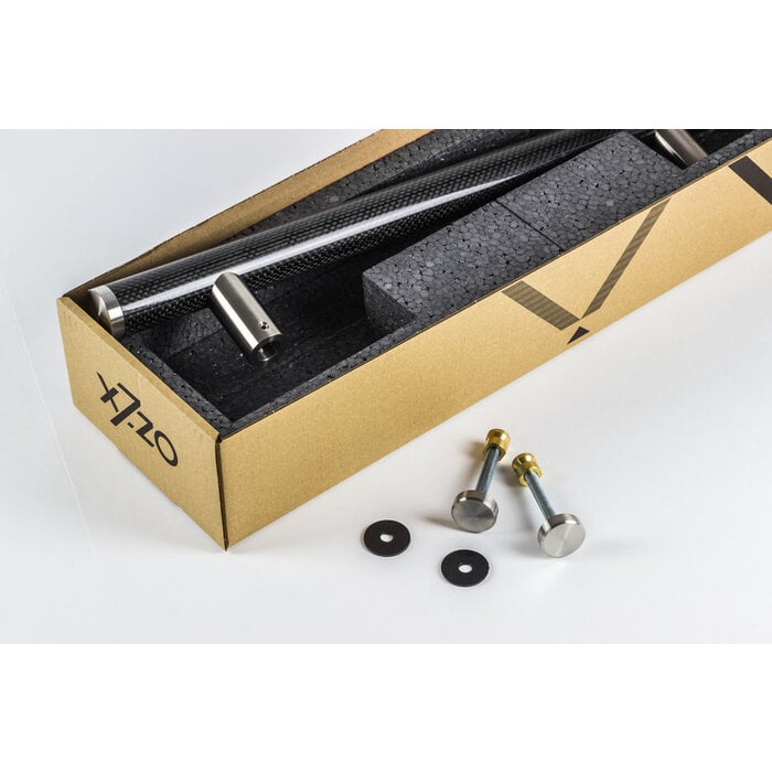 X7.ZO Design door handle Z7 - Carbon/stainless steel 500 mm - Straight 90°