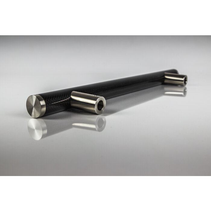 X7.ZO Poignée de porte design Z7 - Carbone/Inox 500 mm - Droite 90°