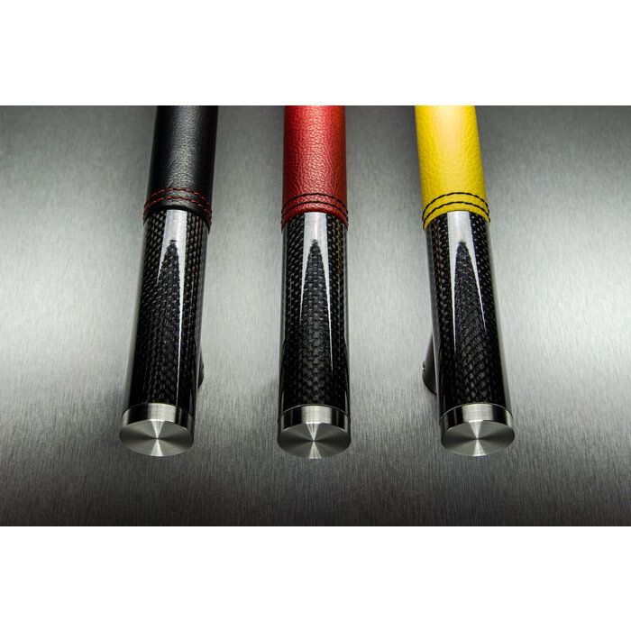 X7.ZO Poignée de porte design Z13 - Carbone/acier inoxydable 500 mm - Cuir italien jaune