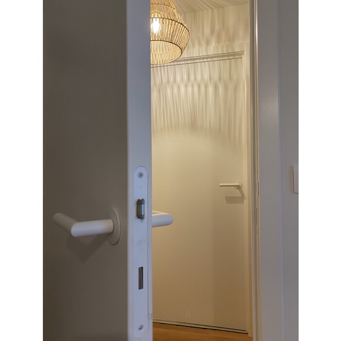 STERK Matt white door handles OVAL 1750 with ultra thin 3 mm rosettes