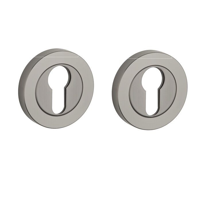 STERK Paar cilinderplaatjes 1711 OVAL PRO 8MM  - Basaltgrijs PVD