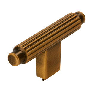 I.B.E. Furniture knob T - 70 mm - completely horizontally ground - antique brass