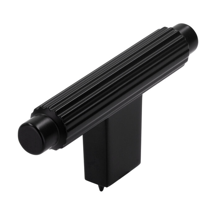 I.B.E. Furniture knob T - 70 mm - completely horizontally ground - matt black