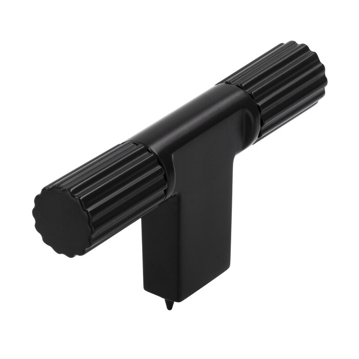 I.B.E. Furniture knob T - 70 mm - horizontally ground - matt black