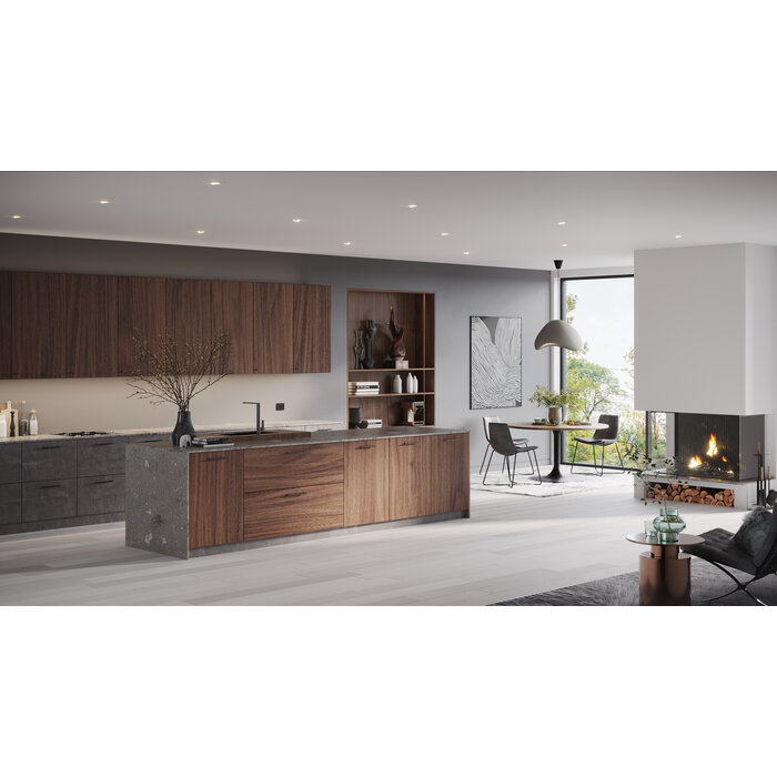 I.B.E. Furniture knob LINES - 38 mm - horizontally cut - antique brass