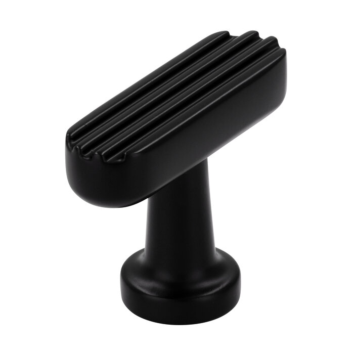 I.B.E. Furniture knob LINES - 38 mm - horizontally cut - matt black