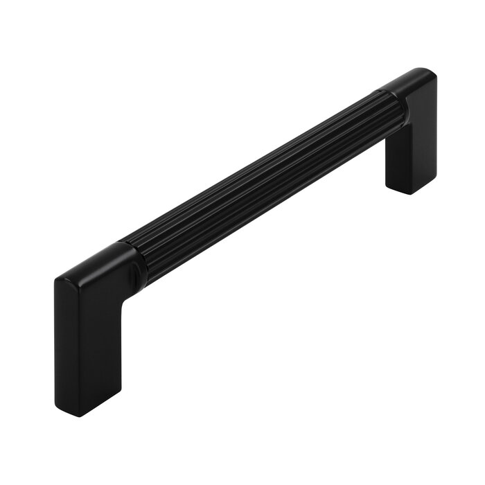 I.B.E. Furniture handle LINES - matt black - with horizontal grooves - Round