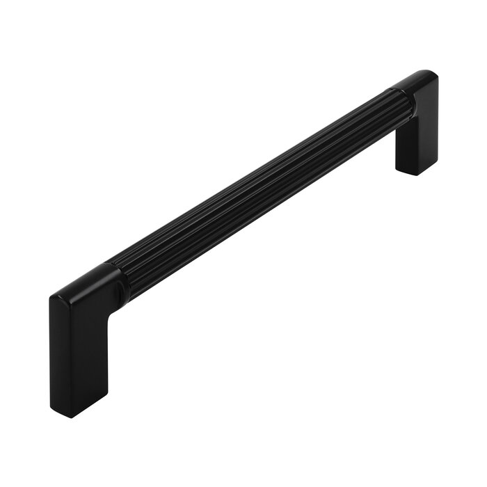 I.B.E. Furniture handle LINES - matt black - with horizontal grooves - Round