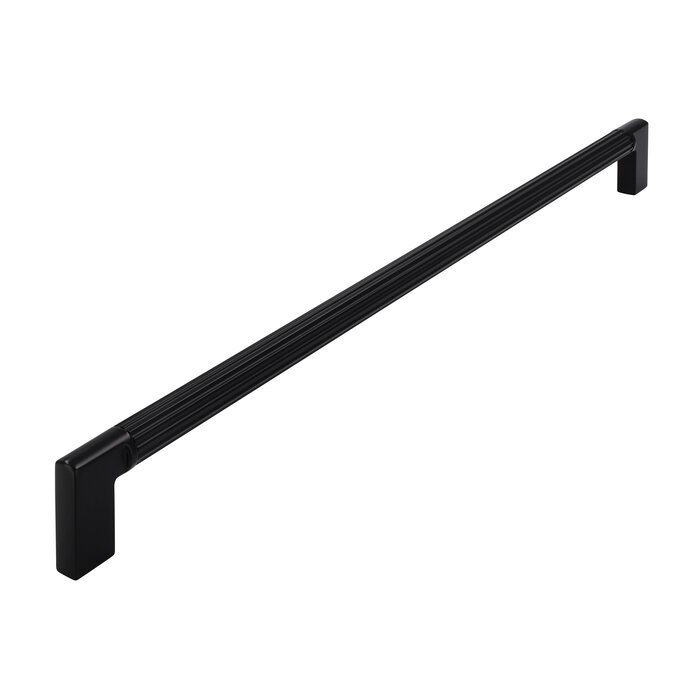 I.B.E. Furniture handle LINES - matt black - with horizontal grooves - Round