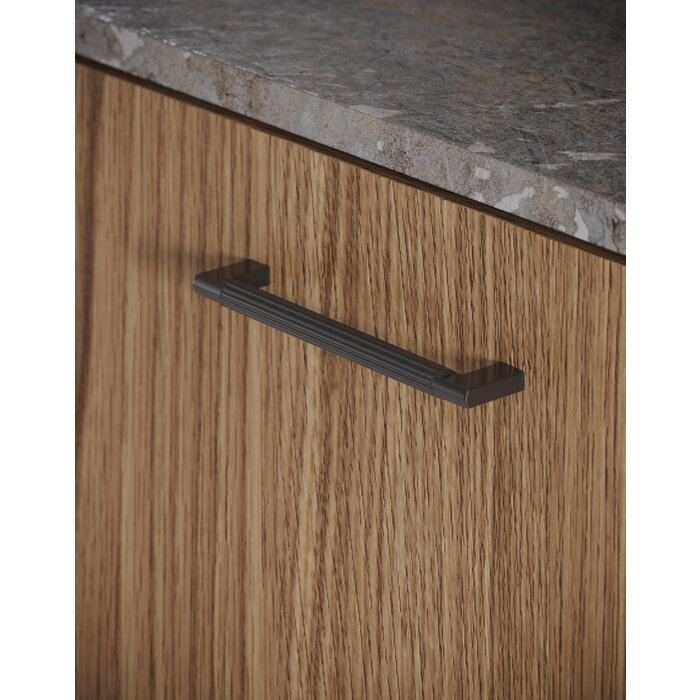 I.B.E. Furniture handle LINES - matt black - with horizontal grooves - Round