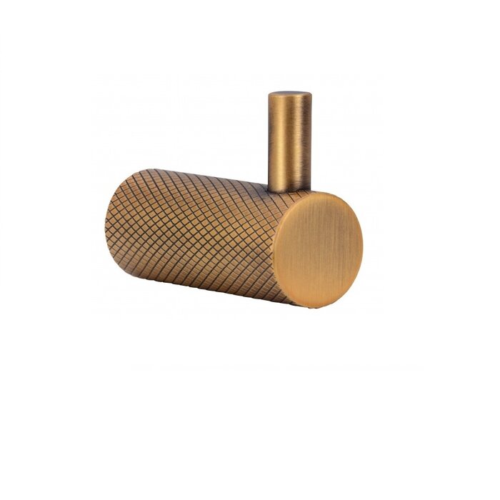 I.B.E. Aluminum hook ribbed 40 mm deep - Antique brass