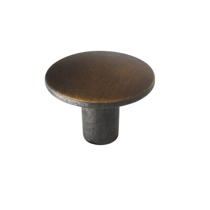 I.B.E. Round furniture knob Ø 30 mm antique brass brushed
