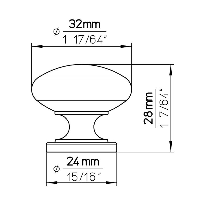 I.B.E. Ronde meubelknop Ø 32 mm Brons kleur