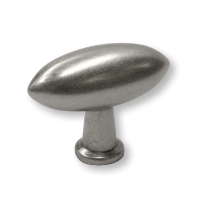 I.B.E. Furniture knob OLIVE oval 38 mm Tin color