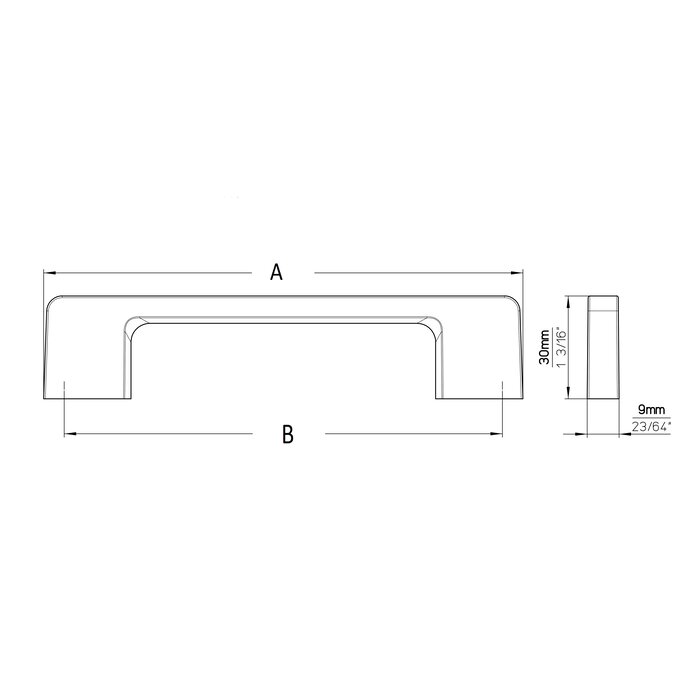 I.B.E. Straight furniture handle in stainless steel color