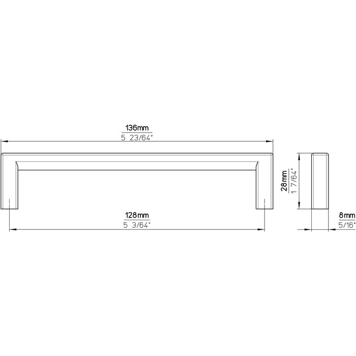 I.B.E. Poignée de meuble carrée ancienne Carré d'Or