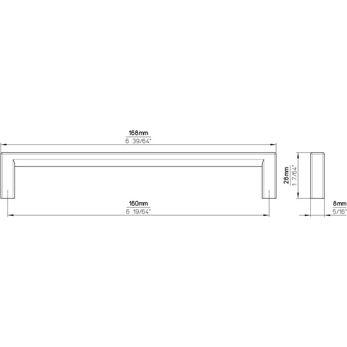 I.B.E. Furniture handle square old Gold square