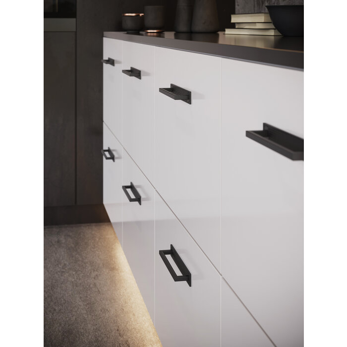 I.B.E. Matt black Furniture handle square 224 mm