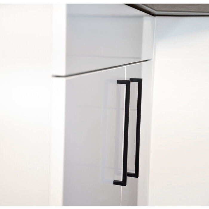 I.B.E. Matt black Furniture handle square 224 mm