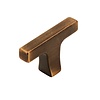 I.B.E. T-förmiger Möbelknopf TROMPETE - 48 mm - Altmessing