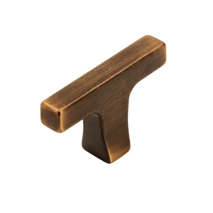 I.B.E. T- meubelknop TROMPET - 48 mm  - antiek messing geborsteld