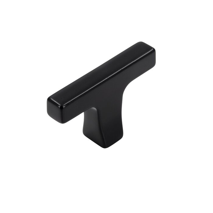 I.B.E. Matte black T-shaped furniture knob TRUMPET - 48 mm