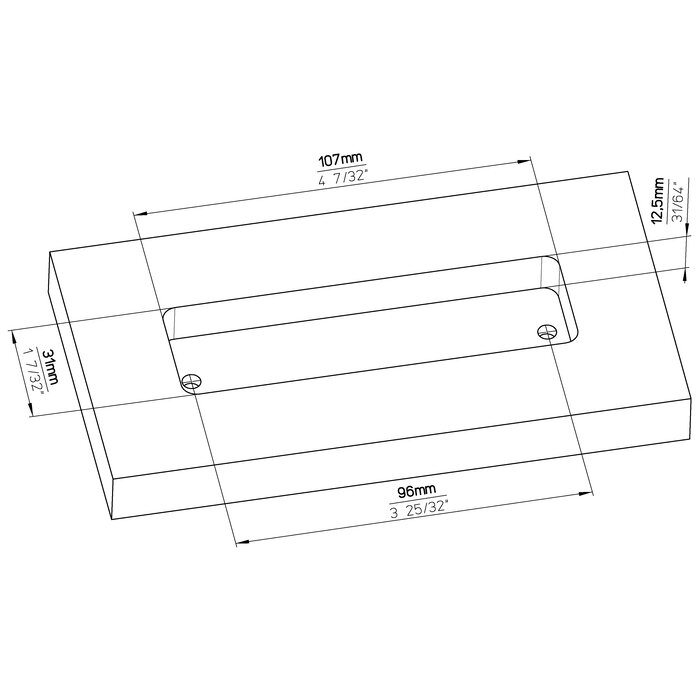 I.B.E. Inkapschelp rechthoekig 112x38x13 - Antiek messing geborsteld