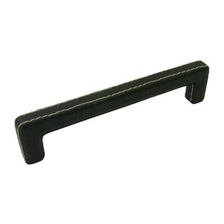 I.B.E. Furniture handle U-shape - 128 mm - Black leather