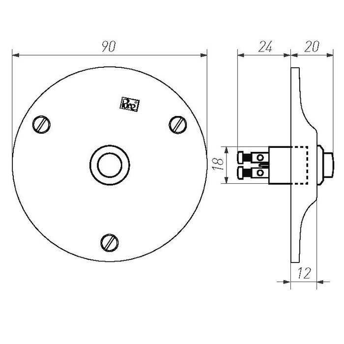 Dauby Doorbell RO90 raw bronze Ø 90mm (RB)