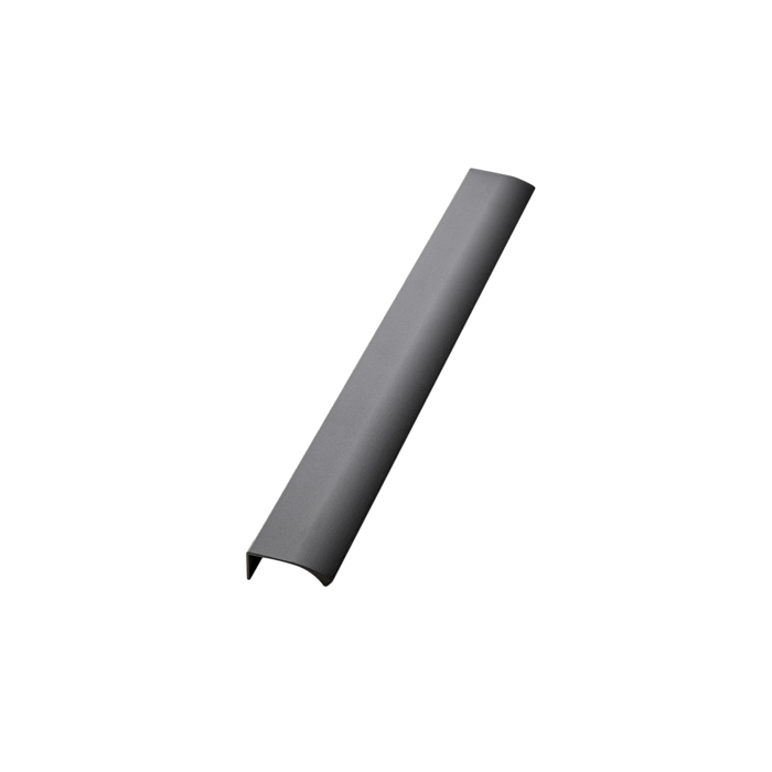 Furnipart Antraciet grijze Furnipart hoekgreep EDGE STRAIGHT met structuur - Lengtes: 40 tot 360mm