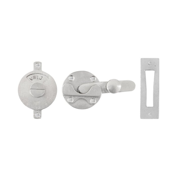 Dauby Toilet fitting-RETRO with flat plate matt white bronze (WBS) "NL/FR"- Round