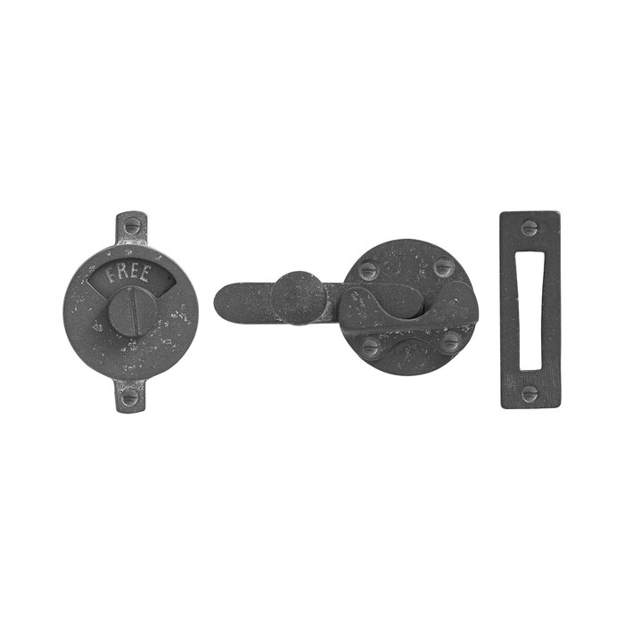 Dauby Toilet fitting-RETRO with flat plate raw metal (RM) "D/E"- Round