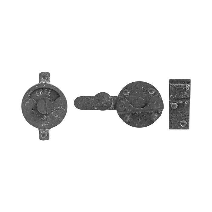 Dauby WC-Garnitur - RETRO mit Haken Rohmetall (RM) "D/E" - Rund