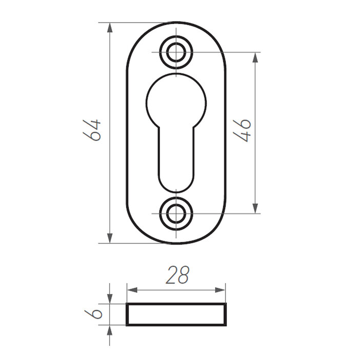Dauby 1 Piece PZ -ROSET PBTC 1 raw metal (RM) 65x28mm- oval