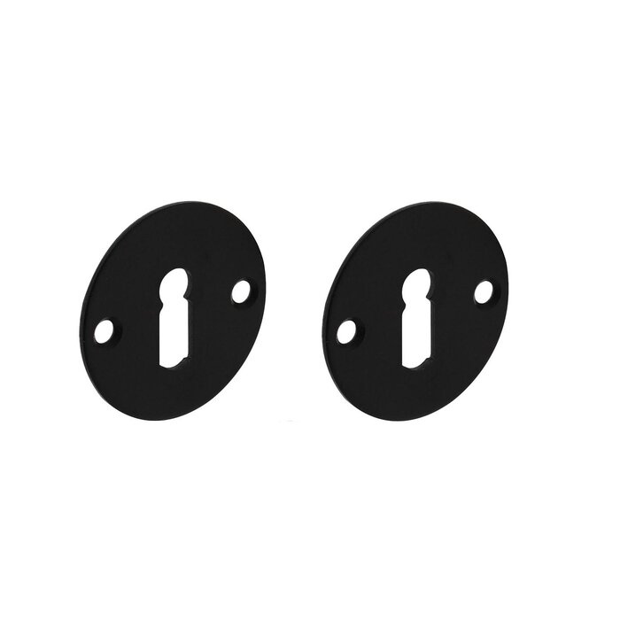 Intersteel Paar Schlüsselplatten rund flach 50x2mm Edelstahl/schwarz