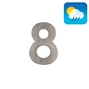 HDD Flat house number "8" - self-adhesive - 75mm - stainless steel