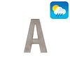 HDD Huisletter plat "A" - zelfklevend - 75mm - RVS