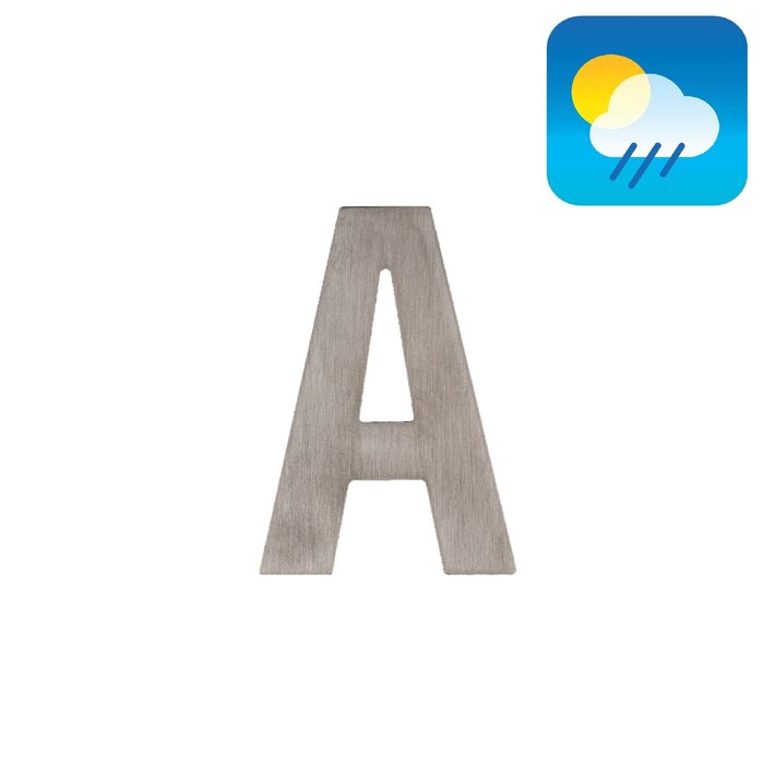 HDD Black house letter flat "A" - self-adhesive - 75mm - stainless steel - Copy
